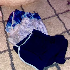 These are three comfortable workout shorts and have built underwear.